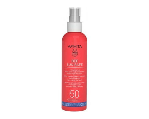 APIVITA BEE SUN SAFE Hydra Melting Spray Face & Body SPF50 , Ενυδατικό Spray ελαφριας υφής για πρόσωπο & σώμα με θαλάσσια φύκη & πρόπολη 200ml  APIVITA BEE SUN SAFE Hydra Melting Spray Face & Body SPF50 , Ενυδατικό Spray ελαφριας υφής για πρόσωπο & σώμα με θαλάσσια φύκη & πρόπολη 200ml