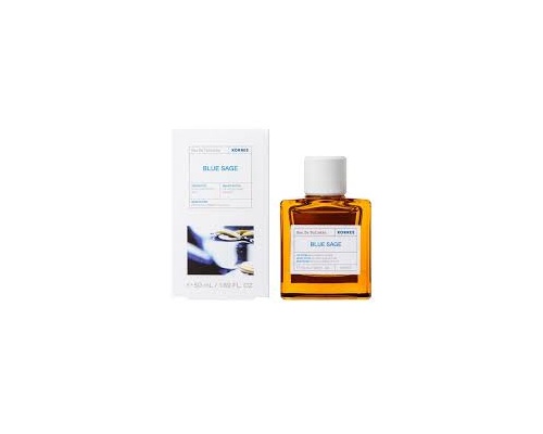 Korres Eau de Toilette Blue Sage, Lime & Fir Wood, Ανδρικό Αρωμα με νότες από μπλε φασκόμηλο, μοσχολέμονο και ξύλο έλατου, 50ml