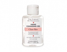 The Library Of Fragrance Clean Skin Hand Cleansing gel Τζελ Καθαρισμού Χεριών με 70% Αιθυλική Αλκοόλη, 80ml