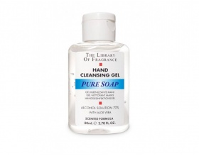 The Library Of Fragrance Pure Soap Hand Cleansing gel Τζελ Καθαρισμού Χεριών με 70% Αιθυλική Αλκοόλη, 80ml