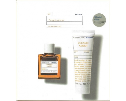 KORRES The fragrance SET Oceanic Amber Ανδρικό Άρωμα Eau De Toilette Oceanic Amber 50ml μαζί με Aftershave Balm Oceanic Amber 125ml 