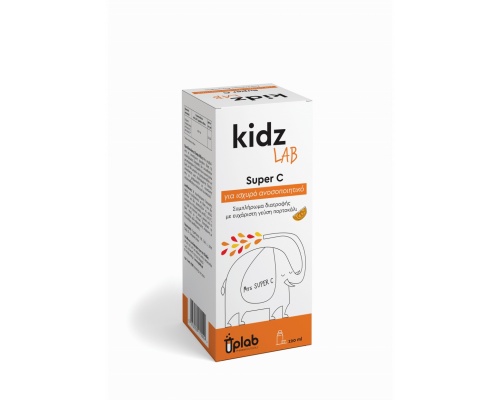 Uplab KidzLab Super-C Συμπλήρωμα διατροφής εστερική μορφή βιταμίνης C εμπλουτισμένης με μεταβολίτη, για γρήγορη απορρόφηση & υψηλή βιοδιαθεσιμότητα 120ml Uplab KidzLab Super-C Συμπλήρωμα διατροφής εστερική μορφή βιταμίνης C εμπλουτισμένης με μεταβολίτη, για γρήγορη απορρόφηση & υψηλή βιοδιαθεσιμότητα 120ml