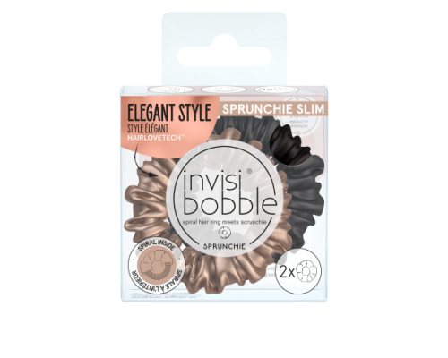 Invisibobble Sprunchie Slim, true golden Χρυσό-μαύρο  2 τεμάχια  Invisibobble Sprunchie Slim, true golden Χρυσό-μαύρο  2 τεμάχια