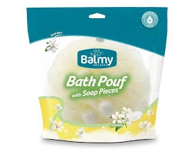 Vican Balmy Bath Pouf with soap pieces Σφουγγάρι με πέρλες σαπουνιού, με άρωμα γιασεμί 1τεμάχιο 