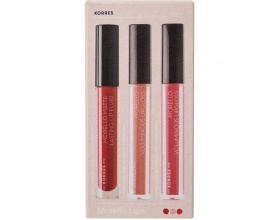 KORRES Morello Lipfluid & Lipgloss  Matte Lasting Lip Fluid 52 - Poppy Red 3.4ml  & 12 - Candy Pink 3.4ml & 42 - Peachy Coral 4ml  