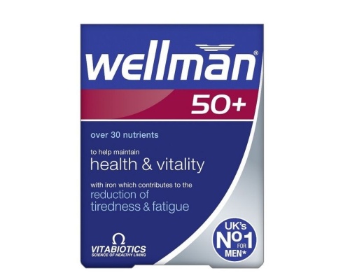 Vitabiotics Wellman 50+ 30tabs, Συμπλήρωμα διατροφής με μια μοναδική σύνθεση 31 θρεπτικών συστατικών, ειδικά σχεδιασμένη για άντρες άνω των 50 ετών