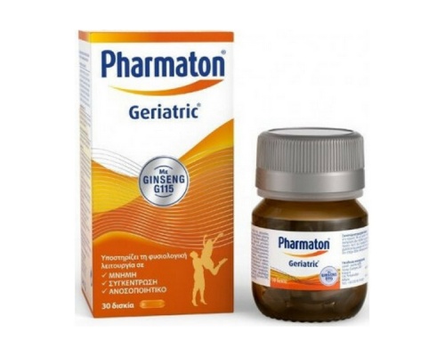Pharmaton Geriatric Πολυβιταμίνη με Ginseng για Μνήμη, Συγκέντρωση και Ανοσοποιητικό 30 κάψουλες Pharmaton Geriatric Πολυβιταμίνη με Ginseng για Μνήμη, Συγκέντρωση και Ανοσοποιητικό 30 κάψουλες