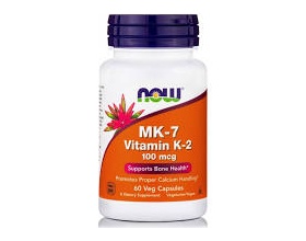 Now Foods MK-7 Vitamin K-2 100 mcg Καρδιαγγειακή Υγεία, Πήξη του Αίματος, Γερά Οστά & Αντιοξειδωτική Δράση 60 φυτικές κάψουλες