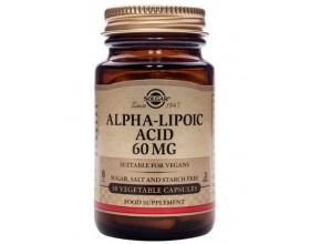 Solgar Alpha Lipoic Acid 60mg Συμπλήρωμα Διατροφής Άλφα Λιποϊκού Οξέως με Αντιοξειδωτική Δράση για Τόνωση του Οργανισμού, 30vegcaps Solgar Alpha Lipoic Acid 60mg Συμπλήρωμα Διατροφής Άλφα Λιποϊκού Οξέως με Αντιοξειδωτική Δράση για Τόνωση του Οργανισμού, 30vegcaps