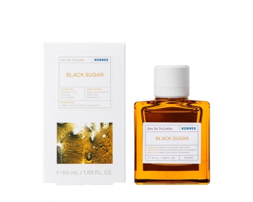 Korres Eau de Toilette Black Sugar, Oriental Lily & Violet Γυναικείο Άρωμα, Ισορροπημένη Γλυκύτητα με Oriental Στοιχεία, 50 ml 