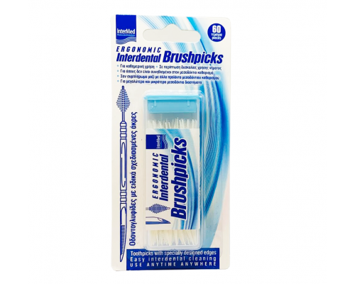 Intermed Ergonomic Interdental Brushpicks Οδοντογλυφίδες Μεσοδόντιου Καθαρισμού, 60τμχ Intermed Ergonomic Interdental Brushpicks Οδοντογλυφίδες Μεσοδόντιου Καθαρισμού, 60τμχ