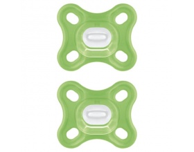Mam Comfort 0-2m, Πιπίλα Όλο Σιλικόνη με Ενιαίο Σχεδιασμό, 126S Χρώμα Πράσινο, 2τμχ