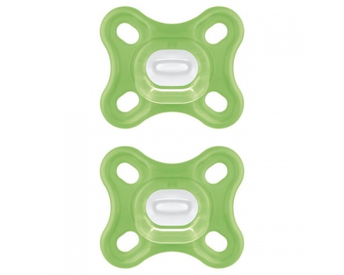 Mam Comfort 0-2m, Πιπίλα Όλο Σιλικόνη με Ενιαίο Σχεδιασμό, 126S Χρώμα Πράσινο, 2τμχ