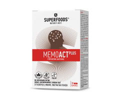 Superfoods Memoact Plus Συμπλήρωμα Διατροφής για τη Μνήμη, τη Συγκέντρωση & τη Πνευματική Κόπωση, 30caps