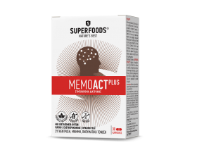 Superfoods Memoact Plus Συμπλήρωμα Διατροφής για τη Μνήμη, τη Συγκέντρωση & τη Πνευματική Κόπωση, 30caps
