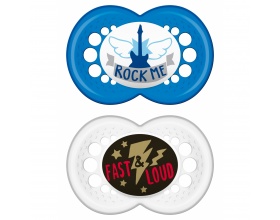 MAM Rock 'n Roll 271S, Πιπίλα με Θηλή-Μετάξι από Σιλικόνη 16+m, Χρώμα Μπλε, 2τμχ 