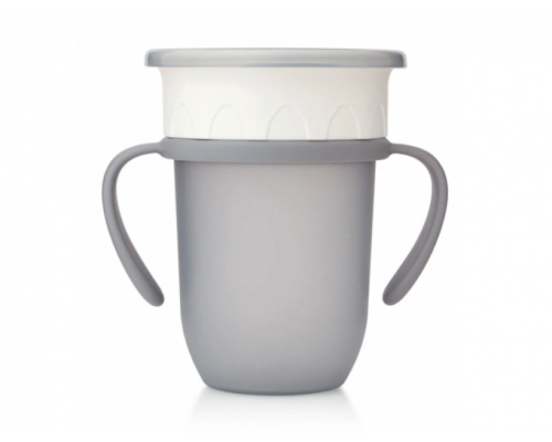 Kiokids, Εκπαιδευτικό Ποτήρι 360° με Λαβές, 6+m Χρώμα Γκρι, 210ml. Kiokids, Εκπαιδευτικό Ποτήρι 360° με Λαβές, 6+m Χρώμα Γκρι, 210ml.