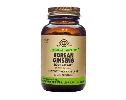 Solgar Korean Ginseng Root Extract Κορεάτικο Τζίνσενγκ για Ενέργεια & Τόνωση του Οργανισμού Ιδανικό ως Ανδρικό Αφροδισιακό, 60vegcaps