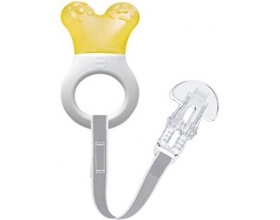 MAM Mini Cooler & Clip 555, Πολυκρίκος Οδοντοφυϊας με Νερό & Κορδέλα Στήριξης απο 2+ Μηνών, Κίτρινο Χρώμα