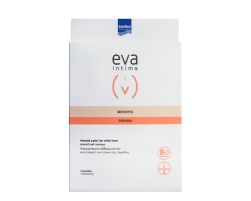 Eva Intima Menofix Αυτοκόλλητο θερμαινόμενο επίθεμα για την ανακούφιση των πόνων περιόδου, 3pouches Eva Intima Menofix Αυτοκόλλητο θερμαινόμενο επίθεμα για την ανακούφιση των πόνων περιόδου, 3pouches