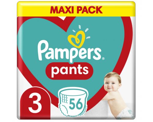 Pampers Pants Μέγεθος 3 Maxi Pack 6-11 kg, Βρεφικές Πάνες Βρακάκι 56τμχ. Pampers Pants Μέγεθος 3 Maxi Pack 6-11 kg, Βρεφικές Πάνες Βρακάκι 56τμχ.