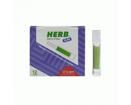 Vican Herb Micro Filter Slim 12 Πίπες, Πίπα με φίλτρο απο φυτικά εκχυλίσματα και ένζυμα για τσιγάρα slim Vican Herb Micro Filter Slim 12 Πίπες, Πίπα με φίλτρο απο φυτικά εκχυλίσματα και ένζυμα για τσιγάρα slim
