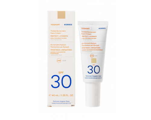 Korres Yoghurt Tinted Sunscreen Face Cream SPF30 Αντηλιακή Κρέμα Προσώπου με Χρώμα, 40ml Korres Yoghurt Tinted Sunscreen Face Cream SPF30 Αντηλιακή Κρέμα Προσώπου με Χρώμα, 40ml
