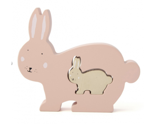Trixie, Wooden Baby Puzzle, Βρεφικό Ξύλινο Πάζλ, Mrs Rabbit, 18m+, 1τμχ. Trixie, Wooden Baby Puzzle, Βρεφικό Ξύλινο Πάζλ, Mrs Rabbit, 18m+, 1τμχ.