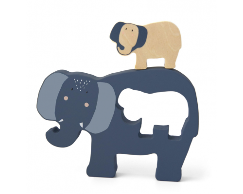 Trixie, Wooden Baby Puzzle, Βρεφικό Ξύλινο Πάζλ, Mrs Elephant, 18m+, 1τμχ. Trixie, Wooden Baby Puzzle, Βρεφικό Ξύλινο Πάζλ, Mrs Elephant, 18m+, 1τμχ.