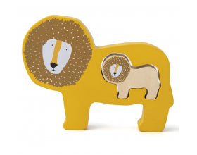 Trixie, Wooden Baby Puzzle, Βρεφικό Ξύλινο Πάζλ, Mr Lion, 18m+, 1τμχ.