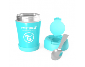 Twistshake Stainless Steel Food Container, Θερμός Φαγητού από Ανοξείδωτο Ατσάλι με Κουταλάκι, Χρώμα Μπλε, 350ml.