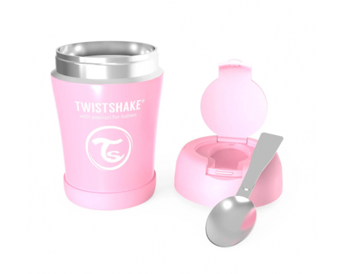 Twistshake Stainless Steel Food Container, Θερμός Φαγητού από Ανοξείδωτο Ατσάλι με Κουταλάκι, Χρώμα Ρόζ, 350ml. Twistshake Stainless Steel Food Container, Θερμός Φαγητού από Ανοξείδωτο Ατσάλι με Κουταλάκι, Χρώμα Ρόζ, 350ml.