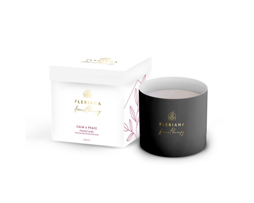 Fleriana Aroma Calm & Peace Natural Candle Φυσικό Κερί Χώρου με Υπέροχο Άρωμα που Διαρκεί, 235ml Fleriana Aroma Calm & Peace Natural Candle Φυσικό Κερί Χώρου με Υπέροχο Άρωμα που Διαρκεί, 235ml