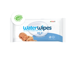 WaterWipes Άοσμα 100% Βιοδιασπώμενα Μωρομάντηλα με 99.9% Νερό, 60τμχ