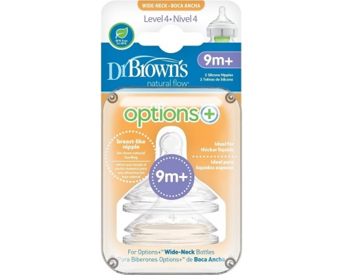 Dr.Brown's Natural Flow, Θηλή Σιλικόνης, 9m+, Επίπεδο 4, Φαρδύς Λαιμός, 2 τεμ (No363) Dr.Brown's Natural Flow, Θηλή Σιλικόνης, 9m+, Επίπεδο 4, Φαρδύς Λαιμός, 2 τεμ (No363)