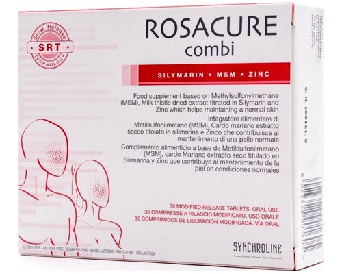  Synchroline Rosacure Combi Συμπλήρωμα Διατροφής  είναι κατάλληλο για συγκεκριμένες καταστάσεις του δέρματος, όπου απαιτείται αναπλήρωση αντι-οξειδωτικών, θρεπτικών στοιχείων 30 tabs 