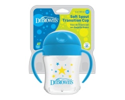Dr. Brown's  Soft-Spout Cup 15/61001, Κύπελλο με Μαλακό Στόμιο με Καπάκι και Λαβές, μπλε, 6m+, 180ml, 1τμχ Dr. Brown's  Soft-Spout Cup 15/61001, Κύπελλο με Μαλακό Στόμιο με Καπάκι και Λαβές, μπλε, 6m+, 180ml, 1τμχ