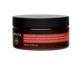 Apivita Color Protect Hair Mask  Μάσκα προστασίας χρώματος ειδικά σχεδιασμένη για τις ανάγκες των βαμμένων μαλλιών με Πρωτεΐνες Κινόα & Μέλι  200ml 