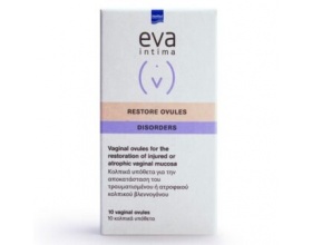 Intermed Eva Restore Ovules Κολπικά υπόθετα με υαλουρονικό οξύ Επούλώση και ανακούφιση του κολπικού βλεννογόνου 10 κολπικά υπόθετα Intermed Eva Restore Ovules Κολπικά υπόθετα με υαλουρονικό οξύ Επούλώση και ανακούφιση του κολπικού βλεννογόνου 10 κολπικά υπόθετα