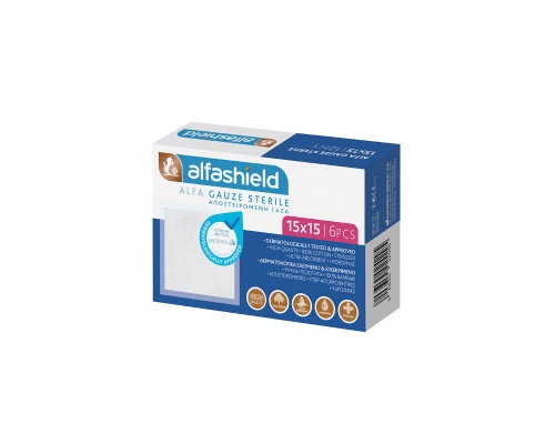 Alfashield  Αποστειρωμένη Γάζα 15*15 6 τεμάχια Alfashield  Αποστειρωμένη Γάζα 15*15 6 τεμάχια