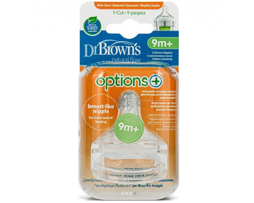 Dr. Brown's Natural Flow, Θηλές Σιλικόνης 9m+ για Μπιμπερό Options+ Με Φαρδύ Λαιμό Υ-Cut (WNY201), 2τμχ. Dr. Brown's Natural Flow, Θηλές Σιλικόνης 9m+ για Μπιμπερό Options+ Με Φαρδύ Λαιμό Υ-Cut (WNY201), 2τμχ.