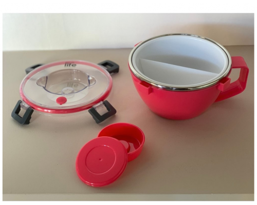 Ecolife Round Double Wall, Φαγητοδοχείο-Θερμός με Χώρισμα, Χρώμα Πράσινο, 850ml. Ecolife Round Double Wall, Φαγητοδοχείο-Θερμός με Χώρισμα, Χρώμα Πράσινο, 850ml.