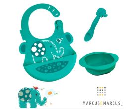 Marcus &Marcus Baby Feeding Set, Σέτ Φαγητού από Φαρμακευτική Σιλικόνη, Ollie, MNMLS06-EP, 3μχ.