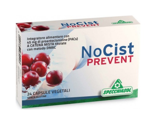 Specchiasol NoCist Prevent Συμπλήρωμα διατροφής  φόρμουλα κράνμπερι σε κάψουλες με βάση εκχυλίσματα φυτών για την εύρυθμη λειτουργία του ουροποιητικού συστήματος 24 veg. caps  Specchiasol NoCist Prevent Συμπλήρωμα διατροφής  φόρμουλα κράνμπερι σε κάψουλες με βάση εκχυλίσματα φυτών για την εύρυθμη λειτουργία του ουροποιητικού συστήματος 24 veg. caps