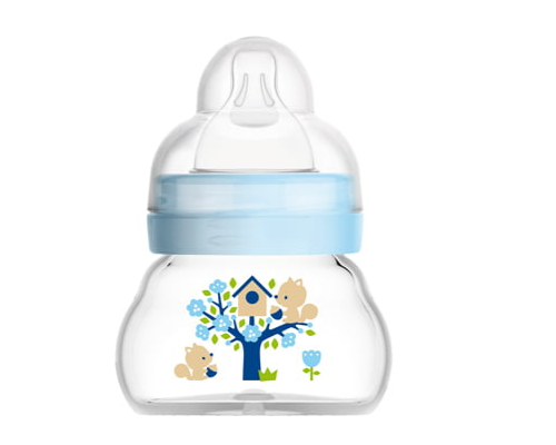 MAM 0+m Feel Good , Μπιμπερό Γυάλινο, Χρώμα Μπλέ 380s, 90ml, 1 τμχ