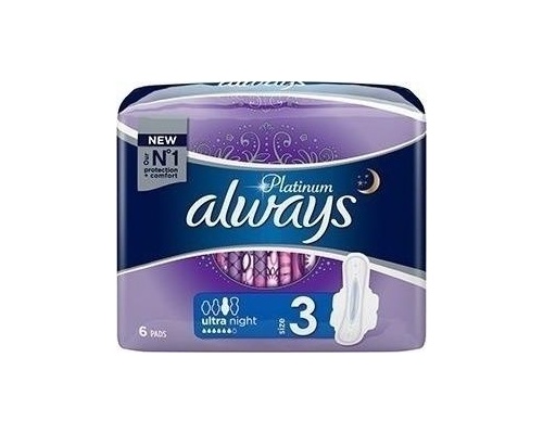 Always Platinum Ultra Night Size 3, 6 Σερβιέτες.