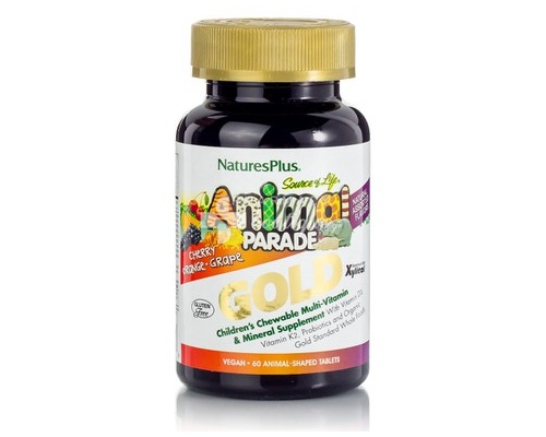 Nature's Plus Animal Parade Gold Assorted Συμπλήρωμα Πολυβιταμινών & Μετάλλων για Παιδιά σε διάφορες γεύσεις, 60 μασώμενα ζωάκια Nature's Plus Animal Parade Gold Assorted Συμπλήρωμα Πολυβιταμινών & Μετάλλων για Παιδιά σε διάφορες γεύσεις, 60 μασώμενα ζωάκια
