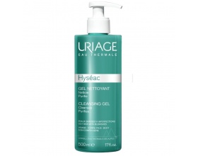 Uriage Hyseac Cleansing Gel Απαλό καθαριστικό Gel, για το καθαρισμό λιπαρών με τάση ακμής επιδερμίδων 500ml & ΔΩΡΟ Hyseac 3-Regul Soin Global  Κρέμα Τριπλής Δράσης, 15ml