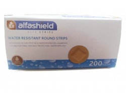 Alfashield Water Resistant Round Strips Αδιάβροχα Στρογγυλά Επιθέματα Μικροτραυματισμών, 200τμχ Alfashield Water Resistant Round Strips Αδιάβροχα Στρογγυλά Επιθέματα Μικροτραυματισμών, 200τμχ