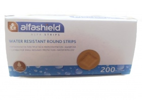 Alfashield Water Resistant Round Strips Αδιάβροχα Στρογγυλά Επιθέματα Μικροτραυματισμών, 200τμχ